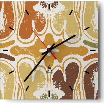 Hodiny Nástěnné hodiny do kuchyně 30x30 Vintage Stylové hodiny na skle Loft Tiché