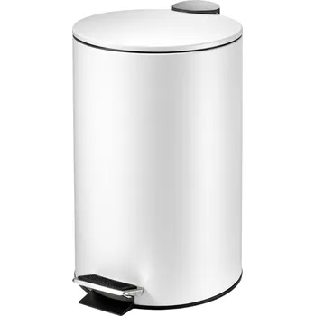 Odpadkový koš Odpadkový koš s pedálem 20 l Nerezová Ocel Bílá Matná BORG Hygiene