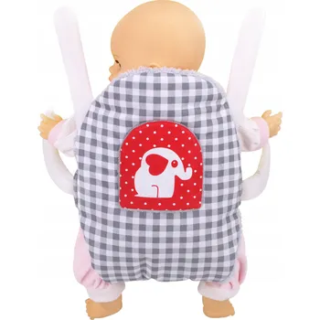 Doplněk pro panenku Nosítko pro panenku Bobo růžové látkové 18 m +