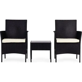 Zahradní nábytek Sada zahradního nábytku Harty černá