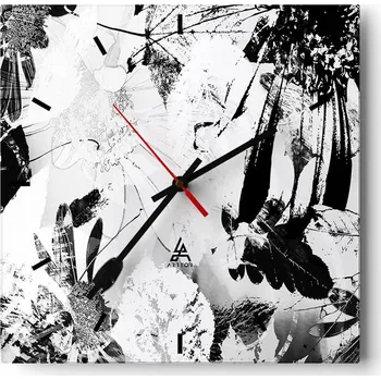 Hodiny Nástěnné hodiny do kuchyně 30x30 Abstrakce Stylové hodiny na skle Loft Tiché