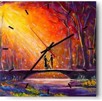 Hodiny Nástěnné hodiny do kuchyně 30x30 Abstrakce Stylové hodiny na skle Loft Tiché