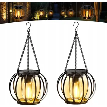 Venkovní osvětlení 2x Solární zahradní LED lampa LUCERNA Závěsná