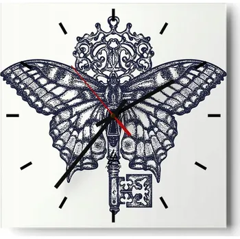 Hodiny Nástěnné hodiny do kuchyně 30x30 Abstrakce Stylové hodiny na skle Loft Tiché