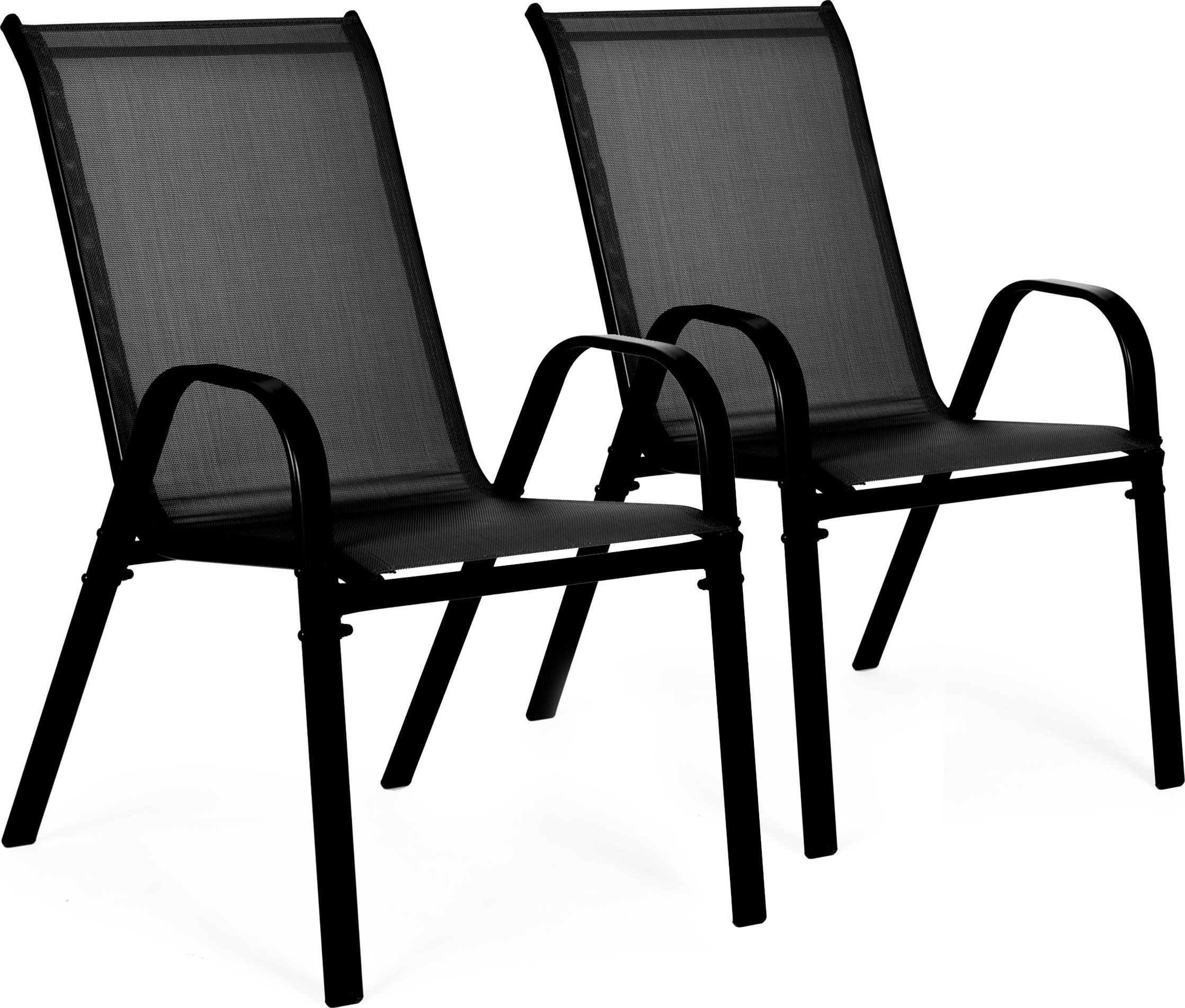 MultiGarden Sada zahradních židlí na terasu, balkón, černá