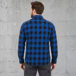 Pánská pracovní flanelová košile s dlouhým rukávem, kostkovaná, modrá, velikost S