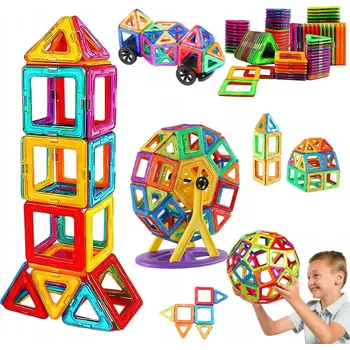 ostatní stavebnice MAGNETICKÁ 3D SKLÁDAČKA PANELY STAVEBNICE BLOCKS SADA 180 DÍLKŮ PRO DĚTI OD 3 LET