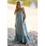 Maxi šaty s volány M817 Barva: Světle Modrá, Velikost: L