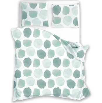 Povlečení Povlečení z mikrovlákna Satyn 001 140x200 cm + 70x90 cm bílé/zelené