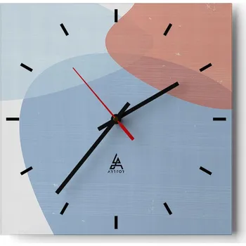 Hodiny Nástěnné hodiny do kuchyně 30x30 Tvary Stylové hodiny na skle Loft Tiché