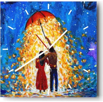 Hodiny Nástěnné hodiny do kuchyně 30x30 Romantické Stylové Skleněné hodiny Loft Tiché