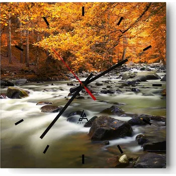 Hodiny Nástěnné hodiny do kuchyně 30x30 Krajina Stylové hodiny na skle Loft Tiché