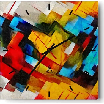 Hodiny Nástěnné hodiny do kuchyně 30x30 Abstrakce Stylové hodiny na skle Loft Tiché