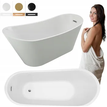 Vana VOLNĚ STOJÍCÍ VANA ALLISON AKRYLÁTOVÁ + SIFON VÝPUSTNÝ VENTIL 3 170X75X72 BÍLÁ