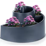 Plastový zahradní květináč spiralní černý 53 × 43,5 × 32,5 cm