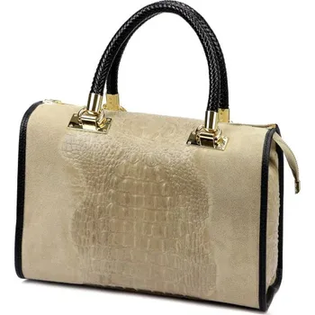 Kabelka Kožená kabelka Luka 25-088 CROCO - taupe