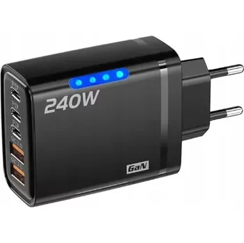 Rychlá USB-C PD nabíječka s 5 porty Quick Charge 3.0, 240W, bílá