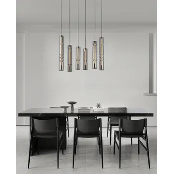 Závěsné svítidlo Cilindro pro šest žárovek s dekorativním vnitřním osvětlením