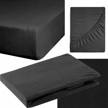 Prostěradlo Prostěradlo s gumou jersey 200 x 220 cm černé