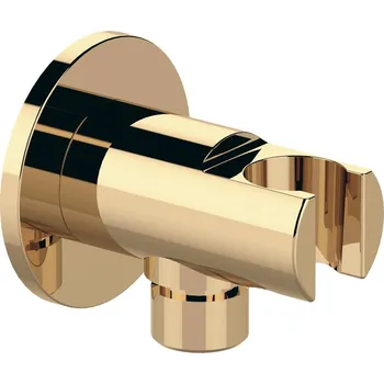 Sprchový držák Sapho Držák sprchy kulatý, pevný, s vyústěním, zlato, 1205-0917