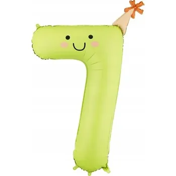 Balónek Fóliový balónek Číslice ''7'', 86 cm, světle zelený