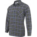 Pánská flanelová košile s dlouhým rukávem zateplená PRACOVNÍ kostkovaná šedá S