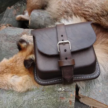 turistický batoh JUBÖ Kožená brašna Bushcraft - malá