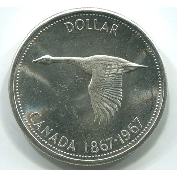 The Canadian Mint KANADA. 1 dollar 1967. Letící husa. Ag.