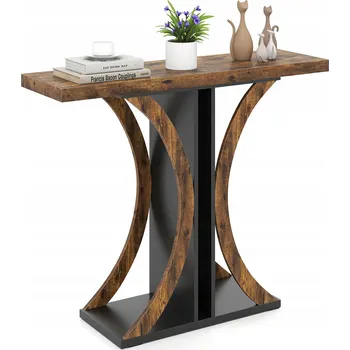Konferenční stolek Konzolový Stolek Costway odstíny hnědé matné 100 x 80 x 29,5 cm