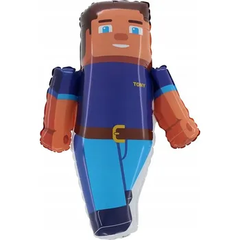 Balónek Fóliový balónek Grabo Minecraft Tony 50x76 cm modro-hnědý