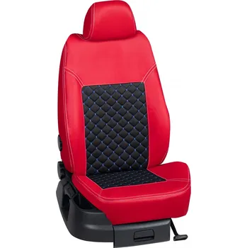 Potah sedadla Autopotahy Citroën C3 / od r.2018->, 5 dveří, Aircross, KOŽENKA > KS001 (KS001 / Červený koženkový bok)