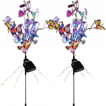 Venkovní osvětlení Solární LED zahradní lampy IP65 Vodotěsné Zapichovací Motýli 2ks