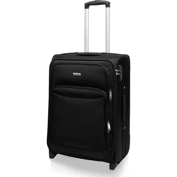 AVANCEA Textilní cestovní kufr A1011-1 Black 2W černý M 58x42x26 cm
