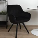 Milton & Oldbrook Jídelní židle Velvet Madrid, otočná, černá Rozbale(v)no