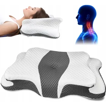 Polštář ORTOPEDICKÝ POLŠTÁŘ Z PAMĚŤOVÉ PĚNY, PROFILOVANÝ POD KRK, ERGONOMICKÝ