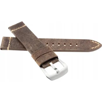 Řemínek na hodinky HNĚDÝ KOŽENÝ ŘEMÍNEK K HODINKÁM 22 mm JVD R41002