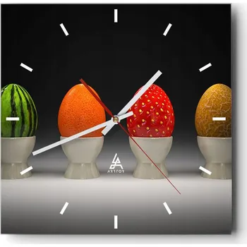 Hodiny Nástěnné hodiny do kuchyně 30x30 Abstrakce Stylové hodiny na skle Loft Tiché