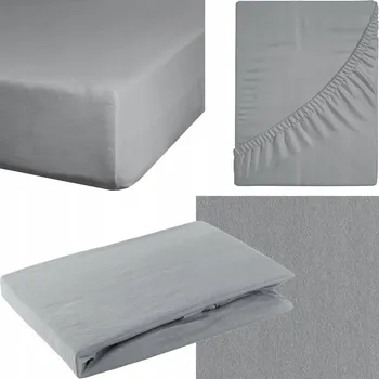 Prostěradlo Prostěradlo s gumou jersey 200 x 220 cm ocel