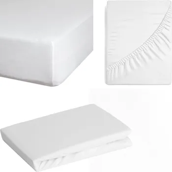 Prostěradlo Prostěradlo s gumou jersey 180 x 200 cm bílé