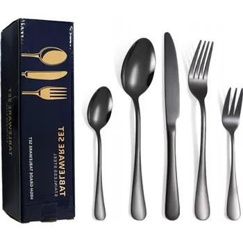 Příbor SADA PŘÍBORŮ PRO 6 OSOB 30 KS ČERNÉ