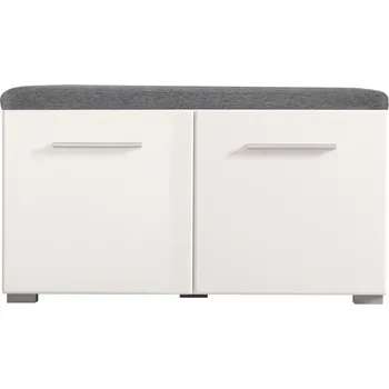 Předsíňová lavice s úložným prostorem a sedákem Falka - dub šedý/bílá