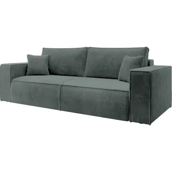 Pohovka Rozkládací třímístná pohovka Farese s úložným prostorem, šedý manšestr