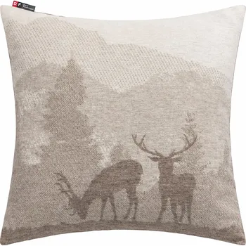 Dekorativní polštářek BYTEMA Dekorační povlak DF JELEN SILVRETTA hnědý 50 x 50 cm
