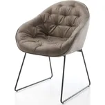 Jídelní židle Gaio-Flex mikrovlákno taupe vintage tenká podnož černá