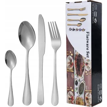 Příbor SADA PŘÍBORŮ Z NEREZOVÉ OCELI 32 DÍLŮ, ÚZKÝ DESIGN, S NOŽI, VHODNÉ DO MYČKY