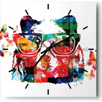 Hodiny Nástěnné hodiny do kuchyně 30x30 Abstrakce Stylové hodiny na skle Loft Tiché