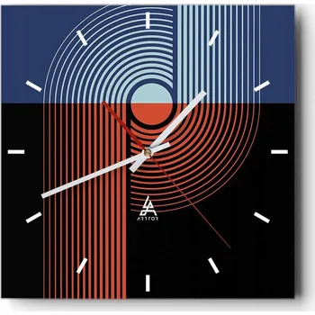 Hodiny Nástěnné hodiny do kuchyně 30x30 Abstrakce Stylové hodiny na skle Loft Tiché