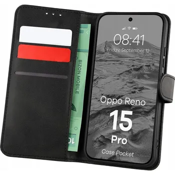 Pouzdro na mobilní telefon Flipové pouzdro Bizon pro Oppo Reno15 Pro, černé