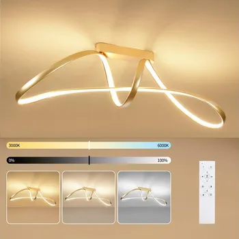 Brilagi-LED Stmívatelný přisazený lustr TWISTER LED/60W/230V 3000-6000K zlatá+DO