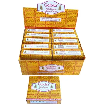 Vonný olej Goloka Vonné kužely Nag Champa dhoop, 10 ks